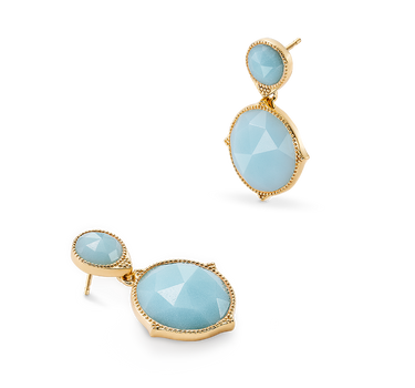 Pendientes Ninfa amazonita, plata dorada