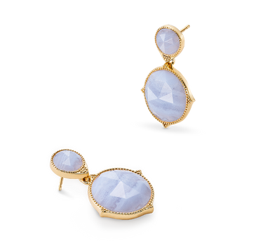 Pendientes Ninfa calcedonia, plata dorada