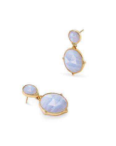 Pendientes Ninfa calcedonia, plata dorada