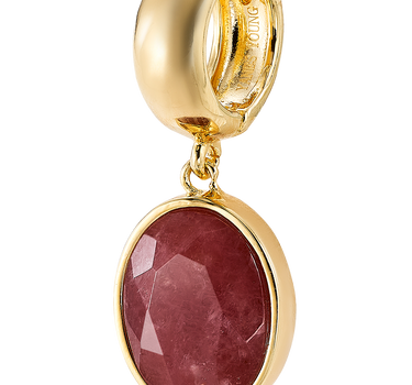 Pendientes Percy cuarzo rojo, plata dorada