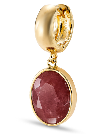 Pendientes Percy cuarzo rojo, plata dorada