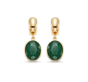 Pendientes Percy cuarzo verde, plata dorada