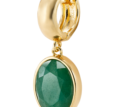 Pendientes Percy cuarzo verde, plata dorada