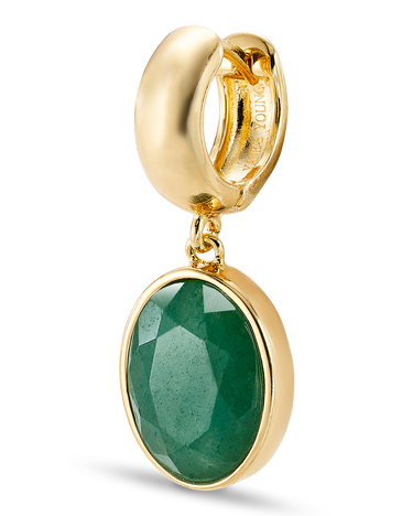 Pendientes Percy cuarzo verde, plata dorada