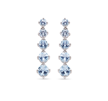 Pendientes Renoir topacio azul, plata