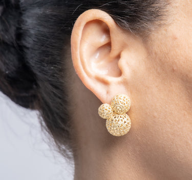 Pendientes Rimski, plata dorada