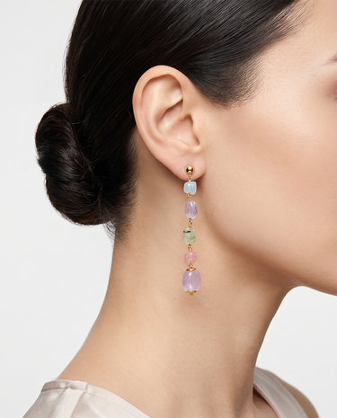 Pendientes Rocosas, plata dorada