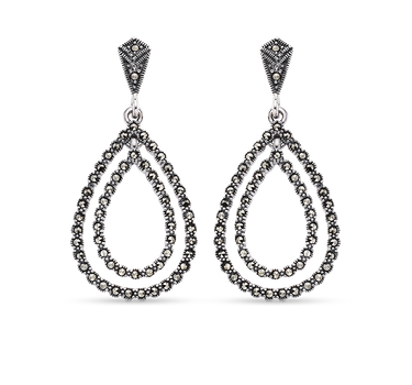 Pendientes Schubert marcasitas, plata