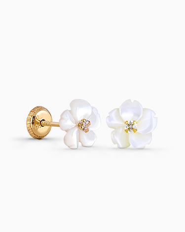 Pendientes Soft nácar, oro