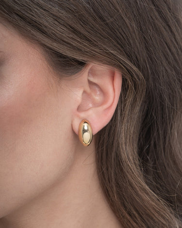 Pendientes Ston, plata dorada