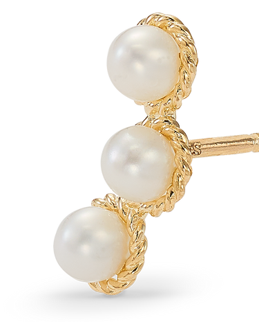 Pendientes Trio perlas, oro 9K