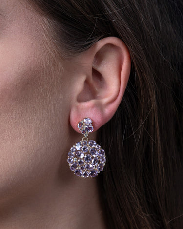 Pendientes Tutti Frutti amatista, plata dorada