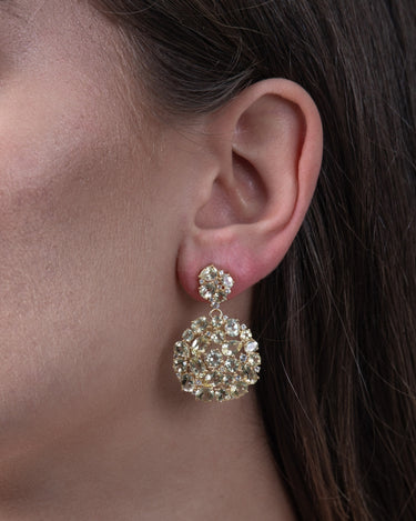 Pendientes Tutti Frutti cuarzo limón, plata dorada