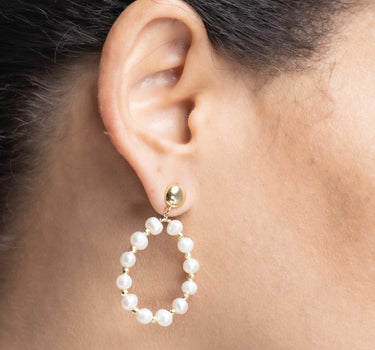 Pendientes Verdi perlas, plata dorada