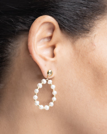 Pendientes Verdi perlas, plata dorada