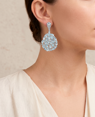 Pendientes Vivaci topacios azules, plata