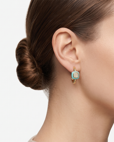 Pendientes Zid amazonita, plata dorada