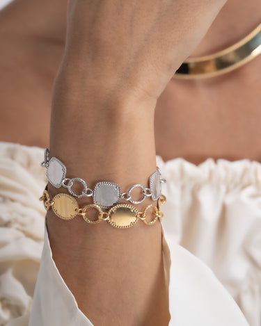 Pulsera Abrás, plata dorada