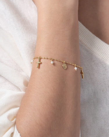 Pulsera Azalia, plata dorada