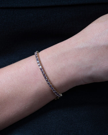 Pulsera Riviere amatista, plata dorada