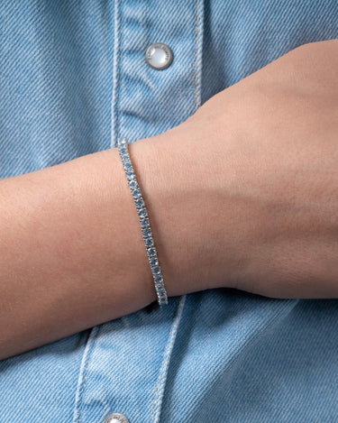 Pulsera Riviere topacios azules, plata