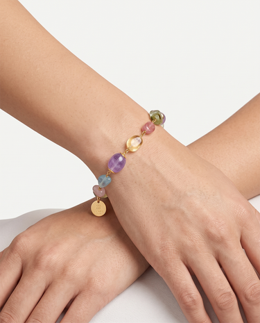 Pulsera Rocosas, plata dorada