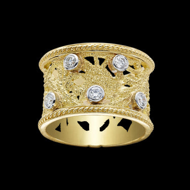 Albayzín ring in yellow gold and diamonds