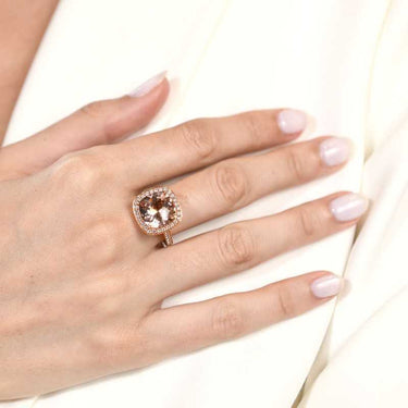 Anillo Alexandra, Diamantes y Morganita