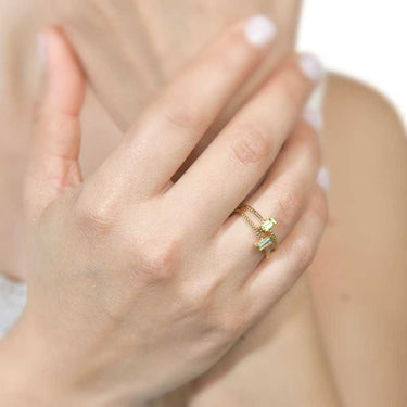 Anillo Life topacio azul, oro