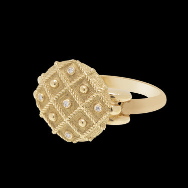 Malpica Mini ring in yellow gold and diamonds