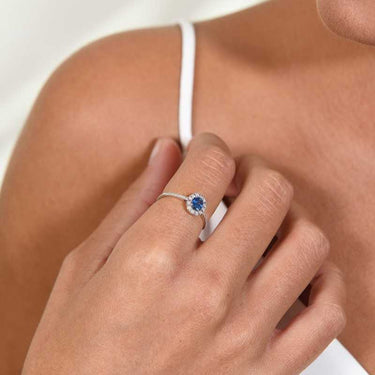 Anillo Mini Beauty zafiro y diamantes, oro blanco