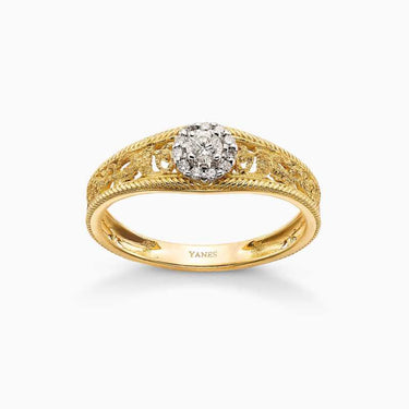 Princess ring, gold and diamonds