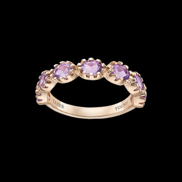 Anillo Riviere amatista, plata rosa