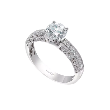 Regina solitaire diamond ring, white gold