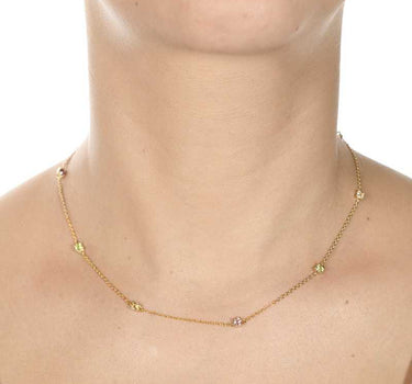 Cadena Degas cuarzos multicolor, plata dorada