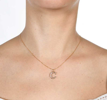 Colgante C Florida nácar rosa, oro