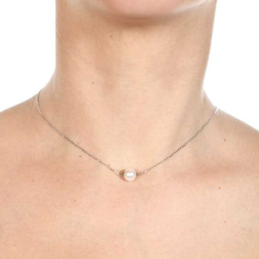 Colgante Charlotte perla, oro blanco