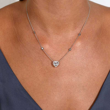 Colgante heart, topacio blanco y diamantes