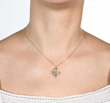 Colgante M Florida nácar rosa, oro