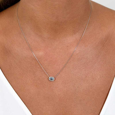 Colgante Victoria Mini oro blanco, topacio azul y diamantes