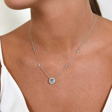 Colgante Victoria Round, Topacio azul y diamantes