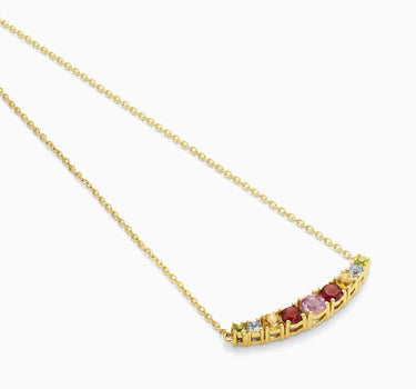 Collar Lautrec cuarzos multicolor, plata dorada