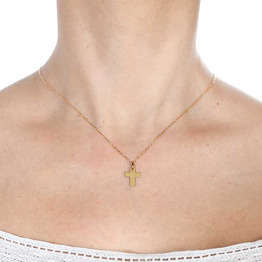 Cruz plana 17 x 14 mm, oro