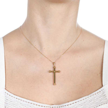 Cruz redonda 34 x 20 mm, oro