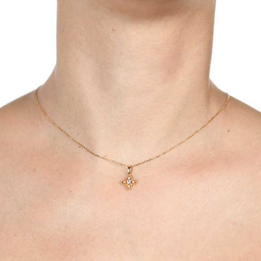 Cruz trébol diamantes, oro