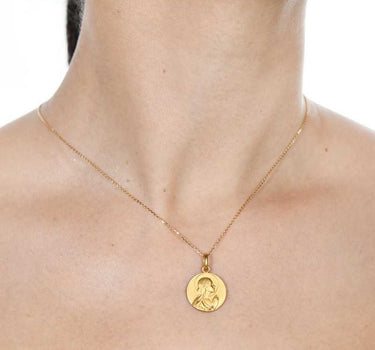 Medalla Virgen Oración 16 mm, oro