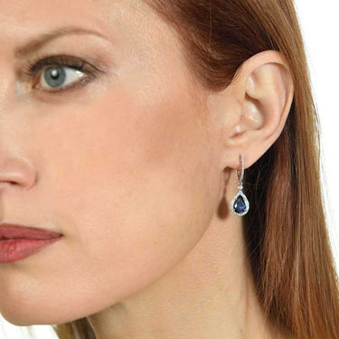 Pendientes Amelie oro blanco, zafiros y diamantes