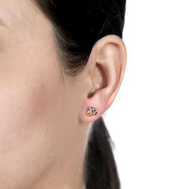 Pendientes Castellana oro tricolor, 7mm