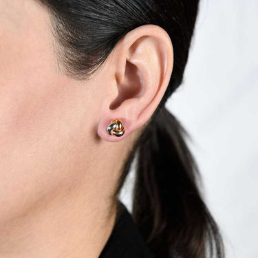 Pendientes Castellana oro tricolor, 9mm