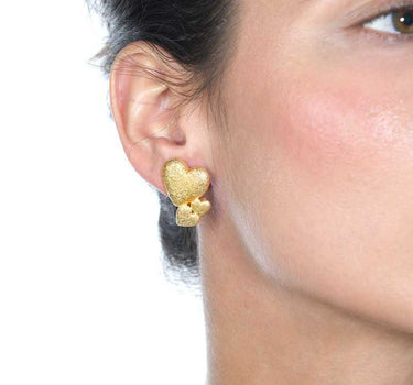 Pendientes Cuore, plata dorada